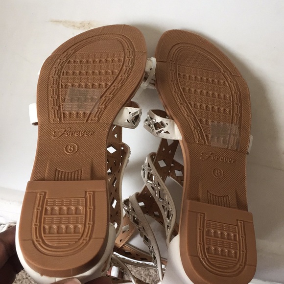 White glitter mid calf sandals - Picture 2 of 3